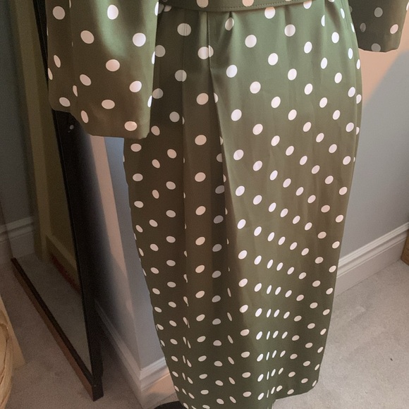 Iconic pretty lady dress!!! Vintage midi in a gorgeous green polka dot, Sz 12 - Picture 9 of 11